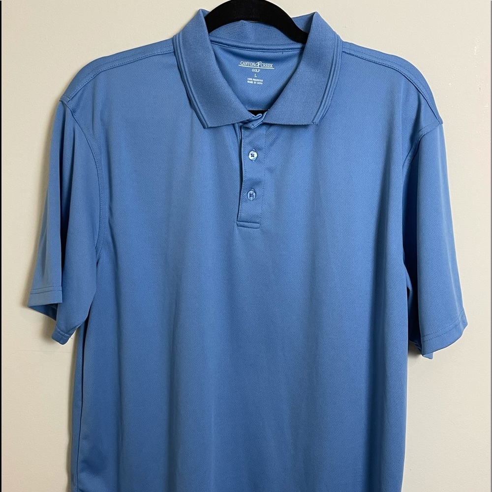 Men’s light blue golf polo